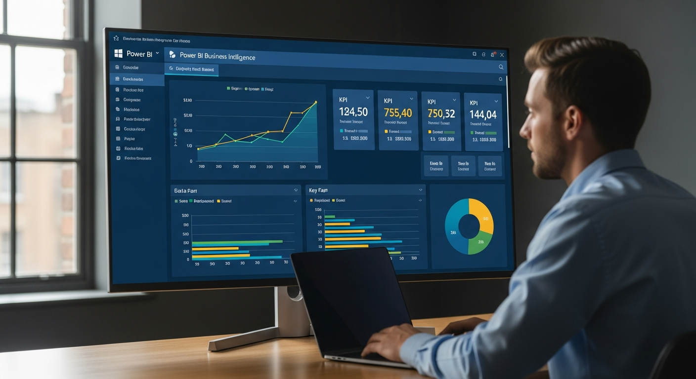 Power BI dashboard showing business intelligence and analytics